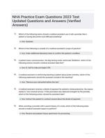 NHA Practice Exam Questions 2023 Test Updated Questions and Answers (Verified Answers)