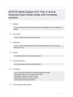 NYSTCE Multi-Subject CST: Part 3, Arts & Sciences Exam Study Guide with complete solution