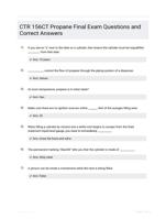 CTR 156CT Propane Final Exam Questions and Correct Answers