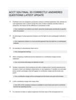 ACCT 526 FINAL 33 CORRECTLY ANSWERED QUESTIONS LATEST UPDATE