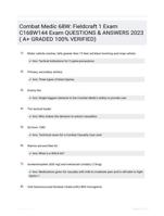 Combat Medic 68W: Fieldcraft 1 Exam C168W144 Exam QUESTIONS & ANSWERS 2023 ( A+ GRADED 100% VERIFIED)