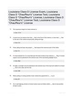 Louisiana Class D License Exam, Louisiana Class D 