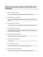 NURS 661 Maryville EXAM 2 QUESTIONS AND ANSWERS