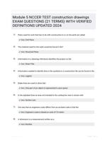 Module 5 NCCER TEST construction drawings EXAM QUESTIONS (21 TERMS) WITH VERIFIED DEFINITIONS UPDATED 2024