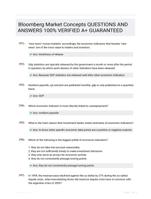 Bloomberg Market Concepts QUESTIONS AND ANSWERS 100% VERIFIED A+ GUARANTEED