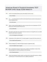 American Board of Surgical Assistants TEST REVIEW Ortho Study Guide Rated A+