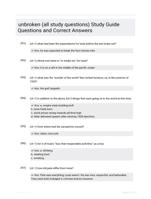 unbroken (all study questions) Study Guide Questions and Correct Answers