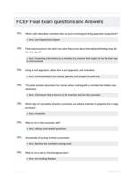 FiCEP Final Exam questions and Answers