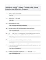 Michigan Boater's Safety Course Study Guide Questions and Correct Answers