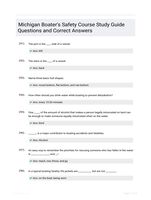 Michigan Boater's Safety Course Study Guide Questions and Correct Answers