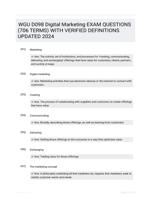 WGU D098 Digital Marketing EXAM QUESTIONS (706 TERMS) WITH VERIFIED DEFINITIONS UPDATED 2024