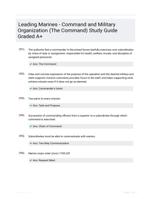 Leading Marines - Command and Military Organization (The Command) Study Guide Graded A+