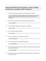 Advanced Med-Surg Principles Jersey College Final Exam Questions With Solutions 