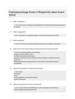 Pathophysiology Exam 2 Blueprint(Latest Exam 2024)