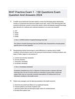 RHIT Practice Exam 1 - 150 Questions Exam Question And Answers 2024