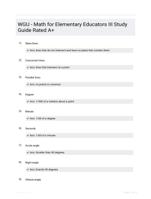 WGU - Math for Elementary Educators III Study Guide Rated A+