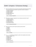 EXAM 1 (Chapters 1-5) Business Strategy