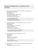 Business Strategy Exam 1 questions from Connect