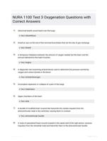 NURA 1100 Test 3 Oxygenation Questions with Correct Answers