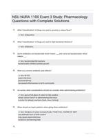 NSU NURA 1100 Exam 3 Study: Pharmacology Questions with Complete Solutions