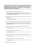 WGU D076 OA ACTUAL TEST QUESTIONS AND ANSWERS 2024 WITH COMPLETE SOLUTION:(PASS IN FIRST ATTEMPT)