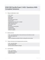 SCM 300 Davilla Exam 3 ASU: Questions With Complete Solutions