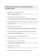  IHOP Server Position Test Questions and Answers 2024