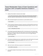 Texas Wastewater Class A Exam Questions and Answers with Complete Solutions Graded A 2024