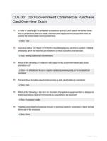 CLG 001 DoD Government Commercial Purchase Card Overview Exam