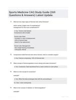 Sports Medicine CAQ Study Guide (269 Questions & Answers) Latest Update.