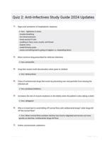 Quiz 2: Anti-Infectives Study Guide 2024 Updates