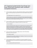 ATI Capstone Fundamentals Post-Study Quiz Exam 2024/2025 Questions With Verified & Completed Solutions.