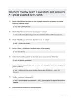 Biochem murphy exam 3 questions and answers A+ grade assured 2024/2025