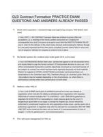 QLD Contract Formation PRACTICE EXAM QUESTIONS AND ANSWERS ALREADY PASSED