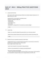 QLD LP - Wk 6 – Billing PRACTICE QUESTIONS 2023