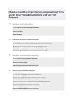 Shadow health comprehensive assessment Tina Jones Study Guide Questions and Correct Answers