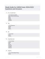 Study Guide for LMSW Exam 2024/2025  Questions and Answers