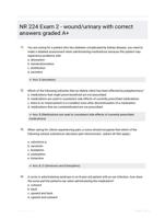 NR 224 Exam 2 - wound/urinary with correct answers graded A+