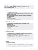 NR: 224 exam 3 questions with complete solutions graded A+