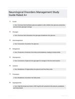 Neurological Disorders Management Study Guide Rated A+