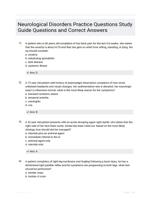 Neurological Disorders Practice Questions Study Guide Questions and Correct Answers