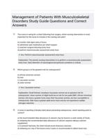 Management of Patients With Musculoskeletal Disorders Study Guide Questions and Correct Answers