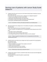 Nursing care of patients with cancer Study Guide Rated A+