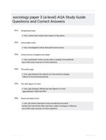 sociology paper 3 (a-level) AQA Study Guide Questions and Correct Answers