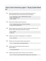 AQA a level chemistry paper 1 Study Guide Rated A+