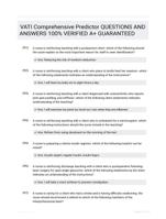 VATI Comprehensive Predictor QUESTIONS AND ANSWERS 100% VERIFIED A+ GUARANTEED