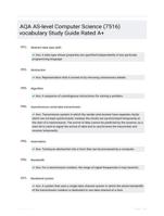 AQA AS-level Computer Science (7516) vocabulary Study Guide Rated A+