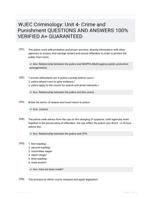 WJEC Criminology: Unit 4- Crime and Punishment QUESTIONS AND ANSWERS 100% VERIFIED A+ GUARANTEED