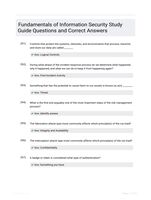 Fundamentals of Information Security Study Guide Questions and Correct Answers