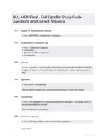 BUL 4421 Final - FAU Gendler Study Guide Questions and Correct Answers